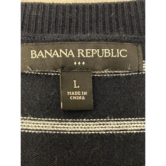 Banana Republic Women Striped Sweater Sz L Blue Preppy Classic Nautical - Picture 6 of 8